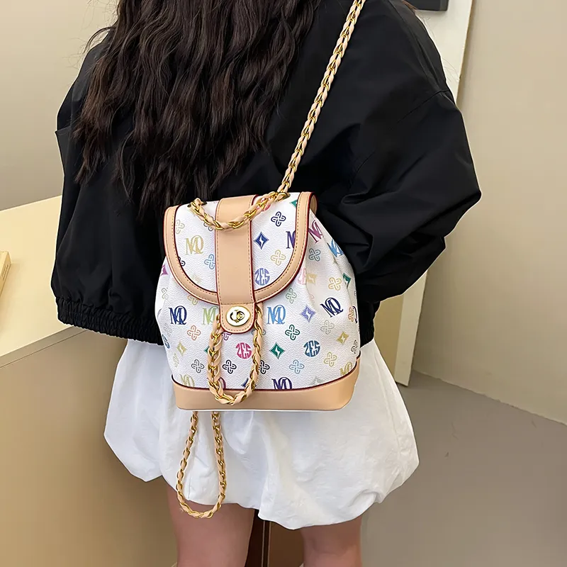 Morellybear PVC Backpack Women's Tricolor/Coffee-6