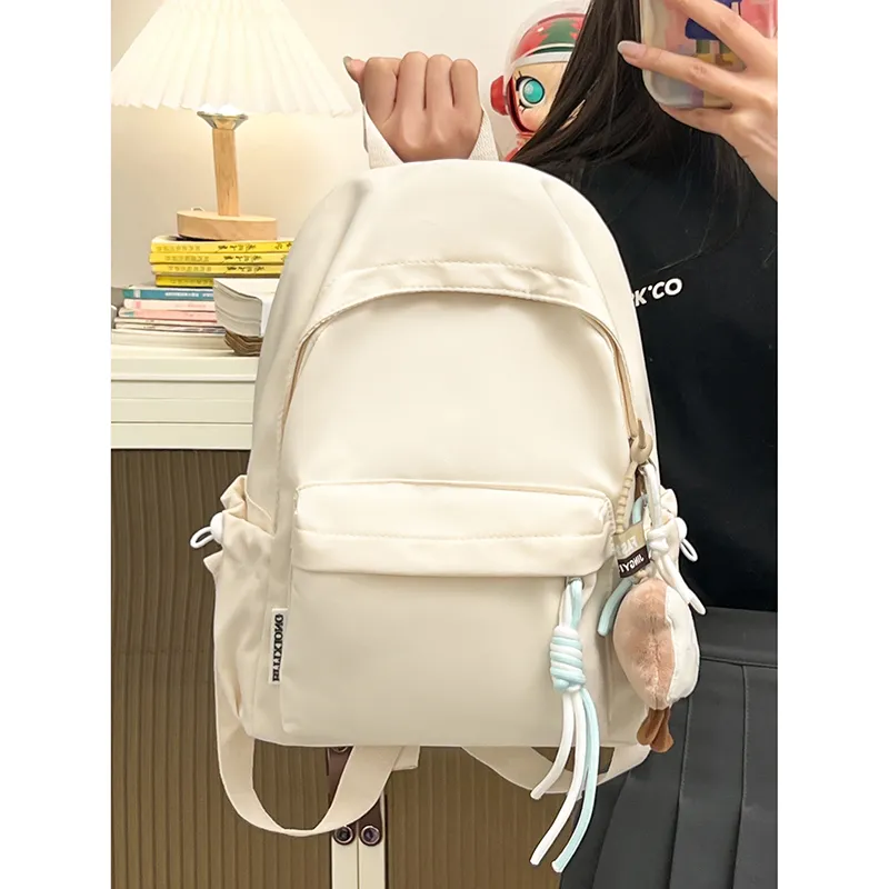 Morellybear Nylon Backpack Regular Women's Yellow/Green/White/Pink/Black-10