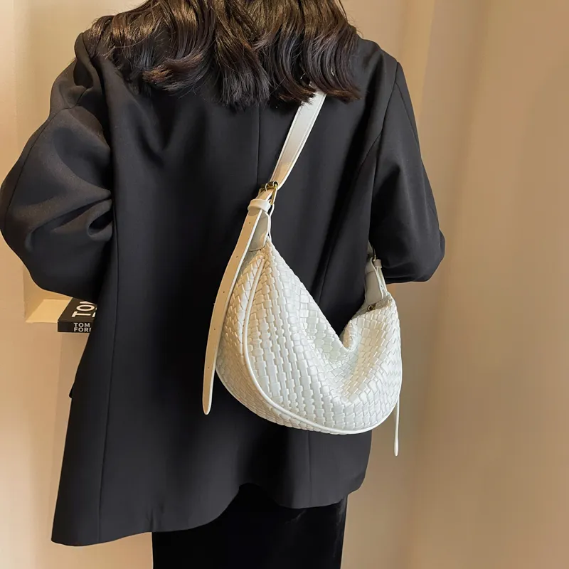 Morellybear PU Dumpling Bag Shoulder Bag Crossbody Bag Regular Women's Black/Ecru/Coffee/Khaki/Khaki & Brown-22
