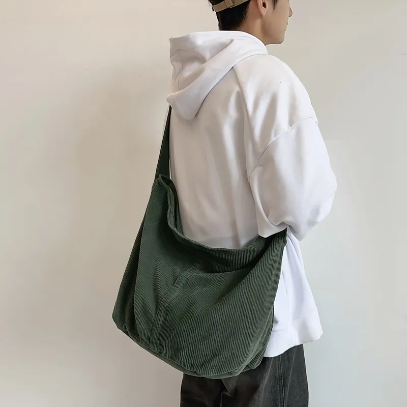 Morellybear Strips Canvas Bag Crossbody Bag Regular Women's Black/White/Green/Red/Brown-13