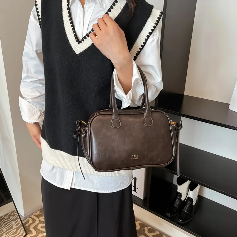 Morellybear PU Crossbody One Shoulder Handbag Women's Black/Coffee/Brown-12