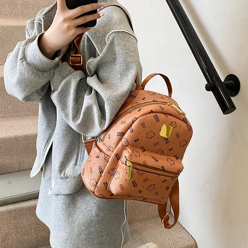 Morellybear PU Backpack Women's Multicolor-12