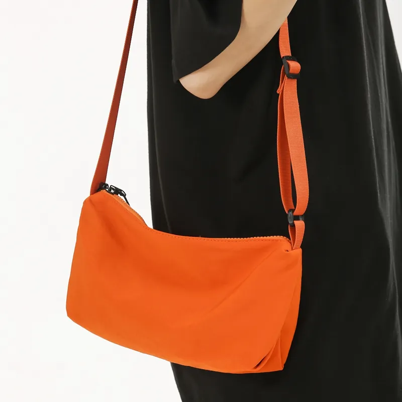 Morellybear Nylon Shoulder Bag, Crossbody Bag Regular Unisex Black/Orange/Green/Yellow/White-8