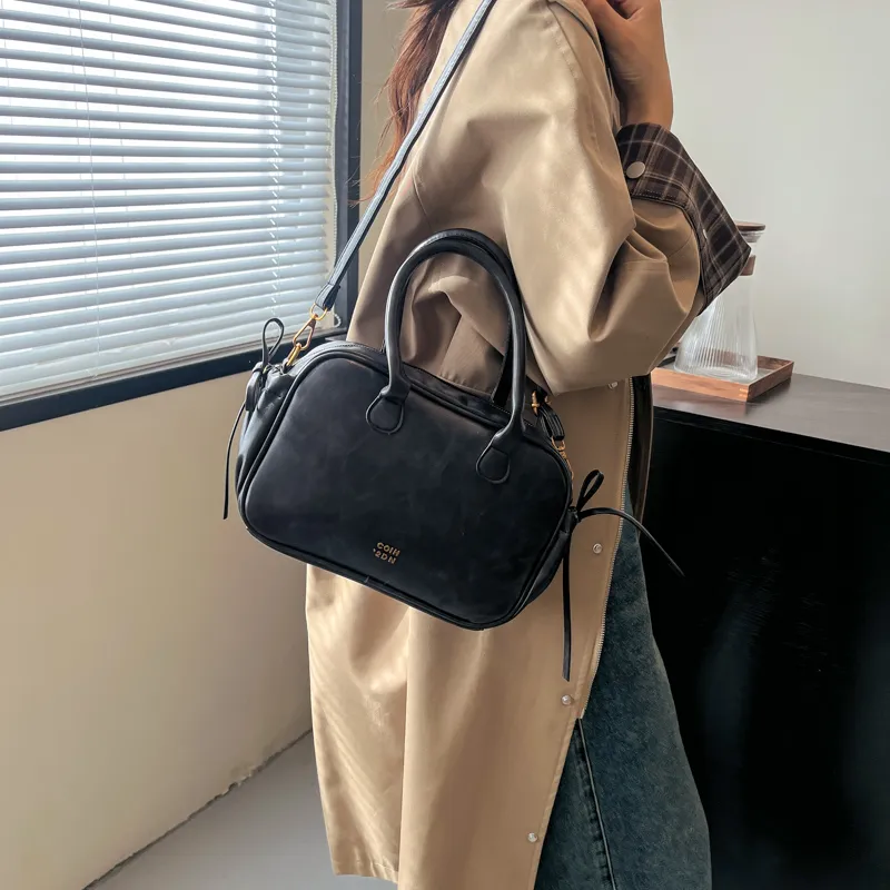Morellybear PU Crossbody One Shoulder Handbag Women's Black/Coffee/Brown-4