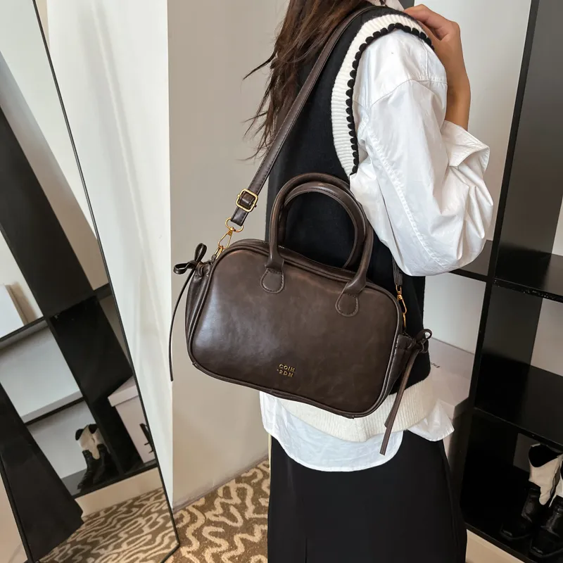 Morellybear PU Crossbody One Shoulder Handbag Women's Black/Coffee/Brown-11