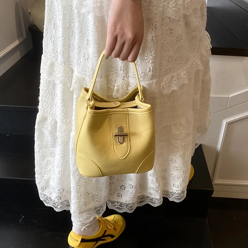 Morellybear PU Crossbody One Shoulder Handbag Women's White/Pink/Yellow/Blue/Black-16