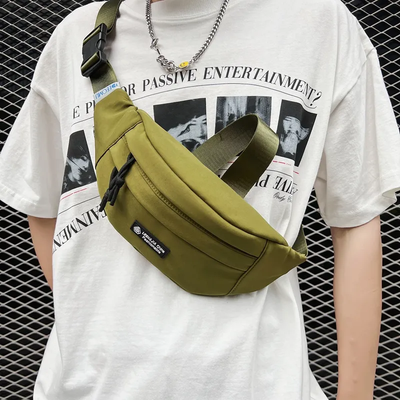 Morellybear Nylon Sling Bag Regular Unisex Black/Ecru/Yellow/Orange/Green-13
