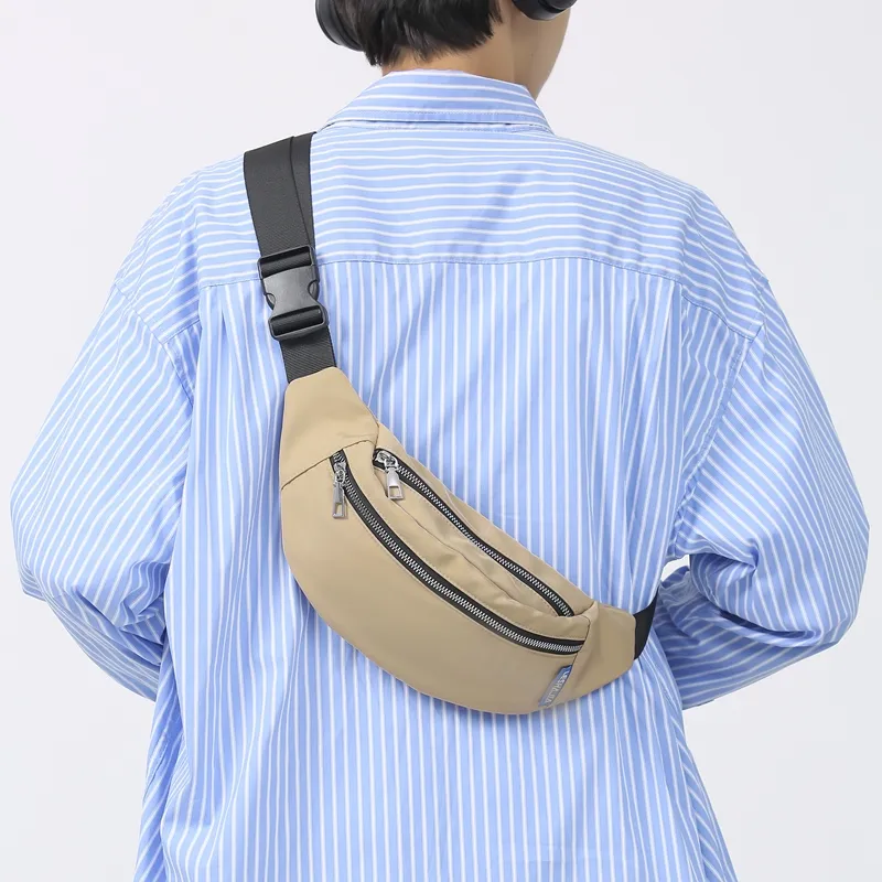 Morellybear Nylon Sling Bag Regular Unisex Black/Khaki/White/Gray-4