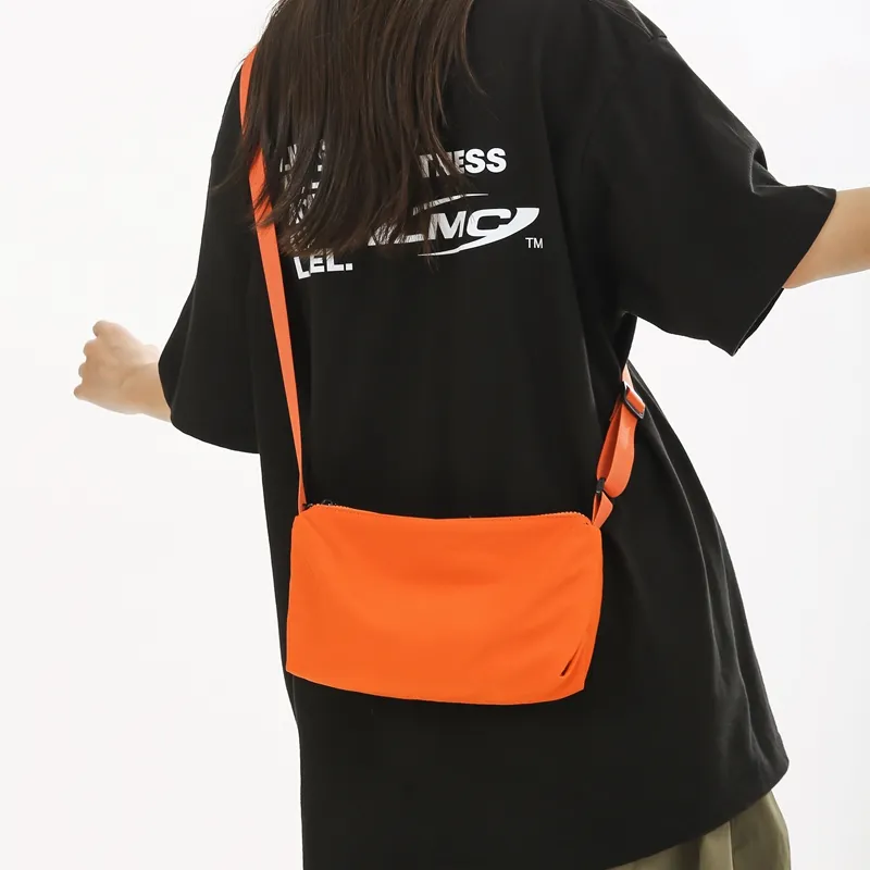Morellybear Nylon Shoulder Bag, Crossbody Bag Regular Unisex Black/Orange/Green/Yellow/White-9