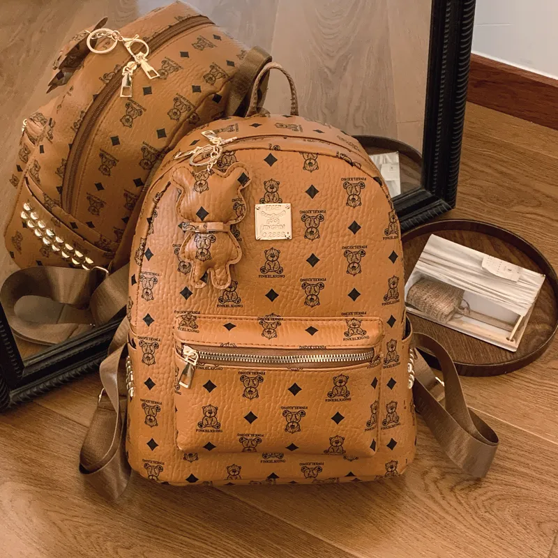 Morellybear PU Backpack Unisex Multicolor-12