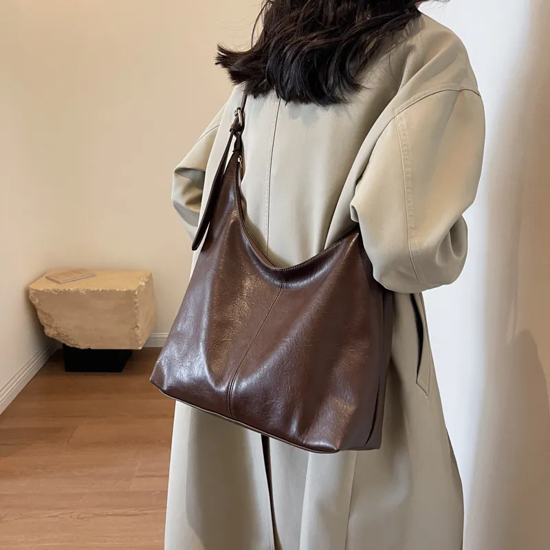 ROSEROOEN PU Tote Bag Shoulder Bag Crossbody Bag Regular Women's Black/Coffee/Brown/Mud-11