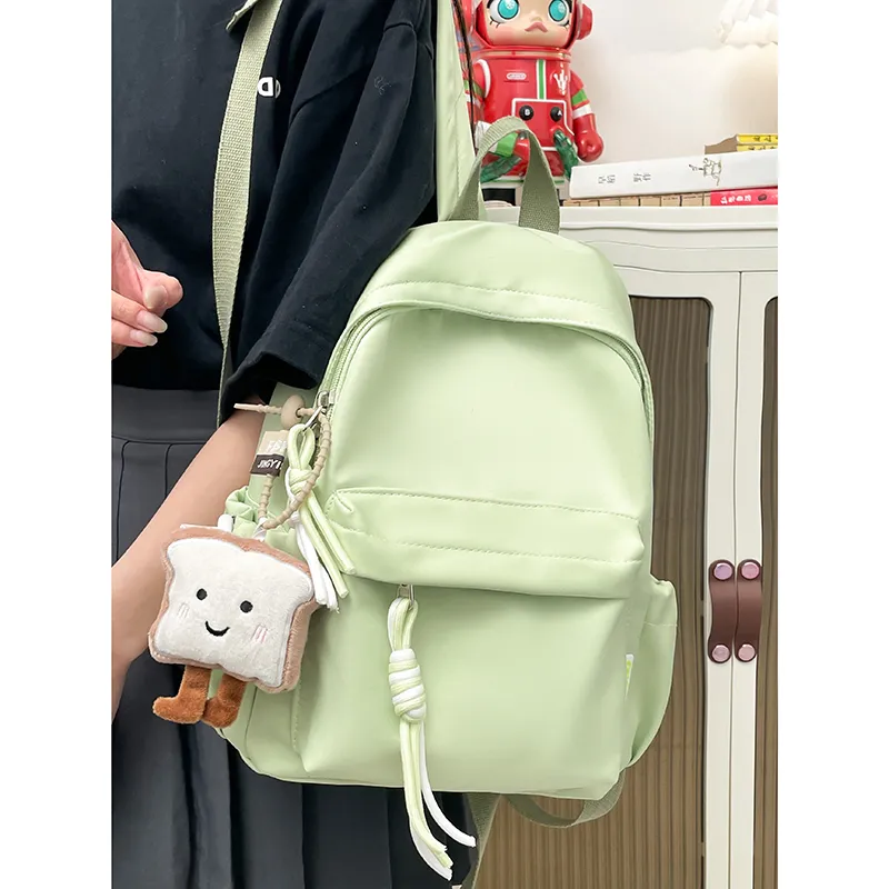 Morellybear Nylon Backpack Regular Women's Yellow/Green/White/Pink/Black-7
