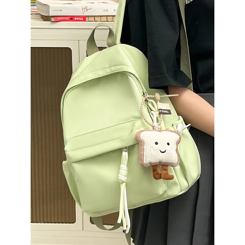 Morellybear Nylon Backpack Regular Women's Yellow/Green/White/Pink/Black-6