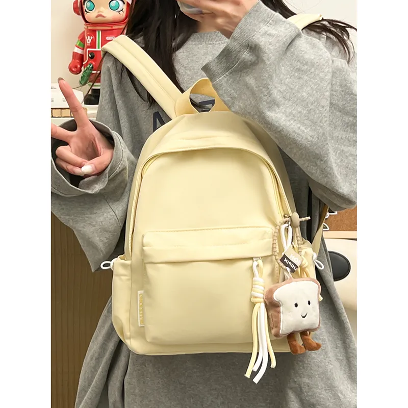 Morellybear Nylon Backpack Regular Women's Yellow/Green/White/Pink/Black-3
