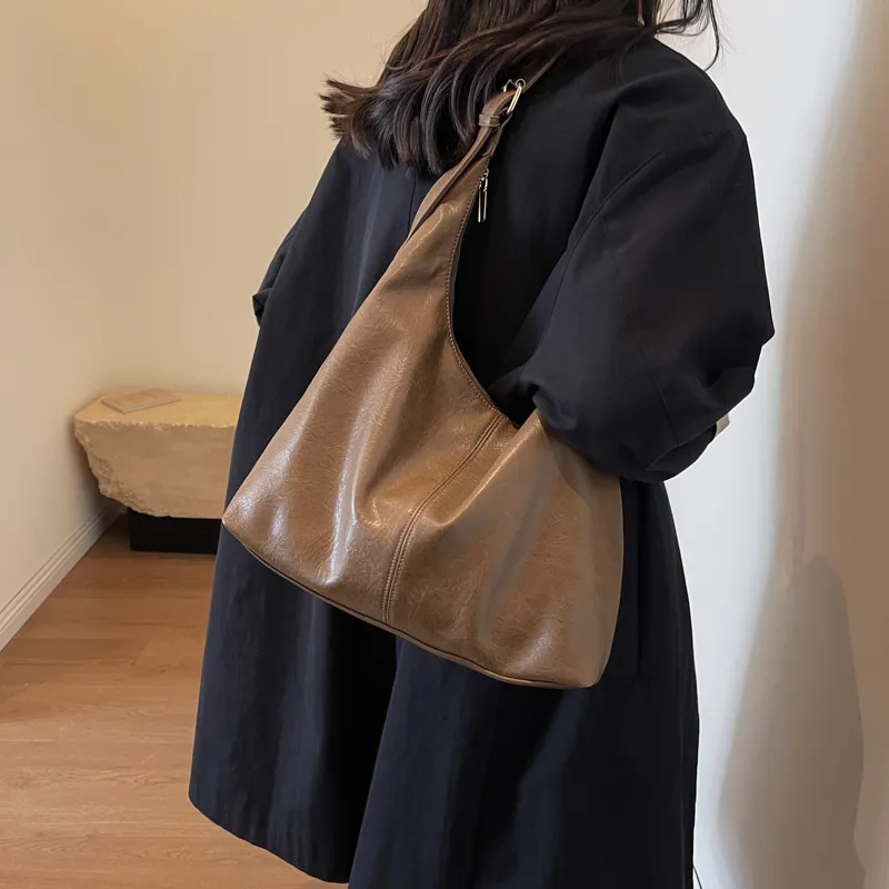 ROSEROOEN PU Tote Bag Shoulder Bag Crossbody Bag Regular Women's Black/Coffee/Brown/Mud-35