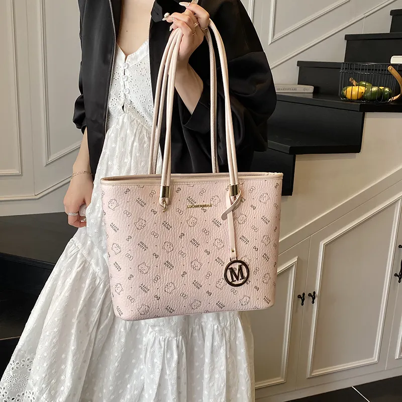 Morellybear PU Shoulder Bag Women's Pink/Brown/White-2