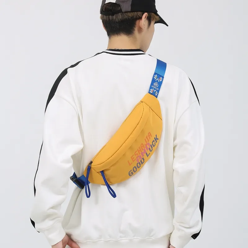Morellybear Nylon Sling Bag Regular Unisex Black/White/Green/Yellow-3