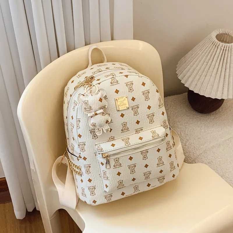 Morellybear PU Backpack Unisex Multicolor-5