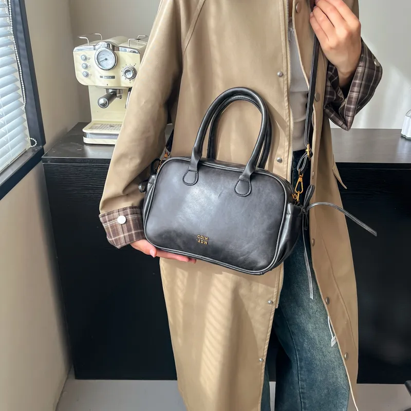 Morellybear PU Crossbody One Shoulder Handbag Women's Black/Coffee/Brown-3