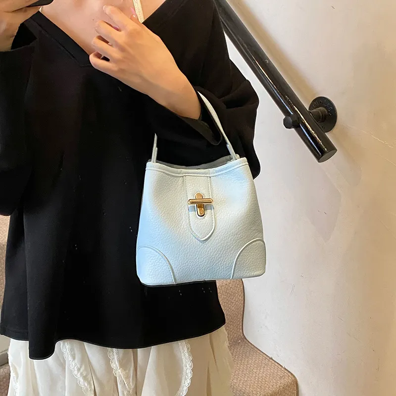 Morellybear PU Crossbody One Shoulder Handbag Women's White/Pink/Yellow/Blue/Black-27