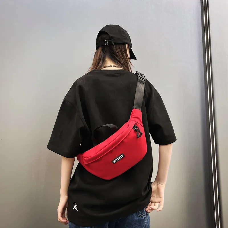 Morellybear Nylon Sling Bag Regular Unisex Black/White/Khaki/Red/Blue-11