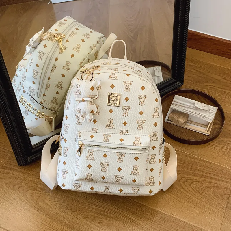 Morellybear PU Backpack Unisex Multicolor-4