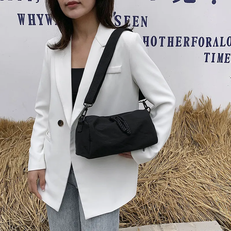 Morellybear Nylon Crossbody Bag Regular Women's Black/White-4