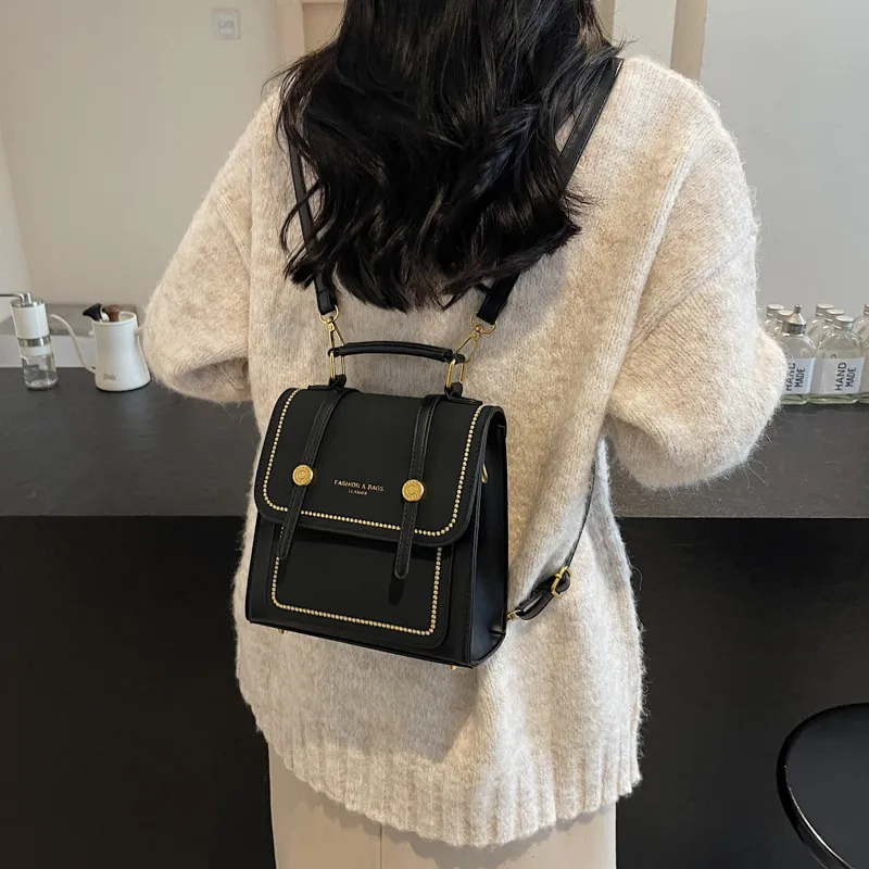 Morellybear PU Backpack Regular Women's Multicolor-4