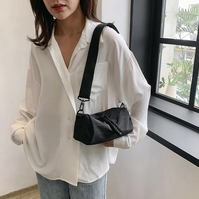Morellybear Nylon Crossbody Bag Regular Women's Black/White-15