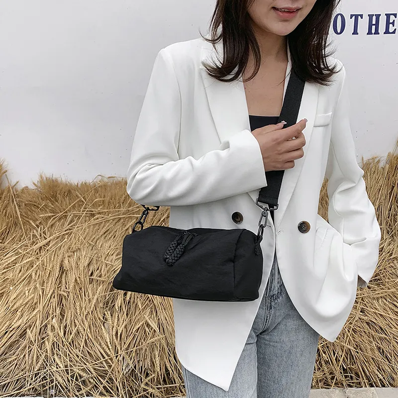 Morellybear Nylon Crossbody Bag Regular Women's Black/White-5