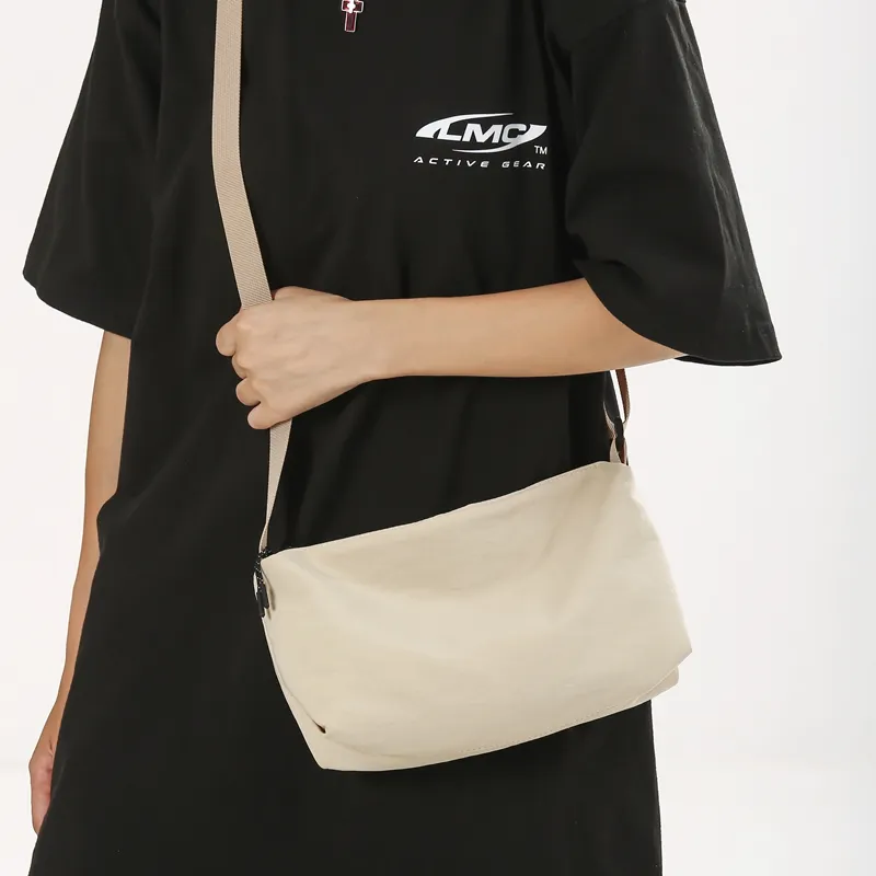 Morellybear Nylon Shoulder Bag, Crossbody Bag Regular Unisex Black/Orange/Green/Yellow/White-15