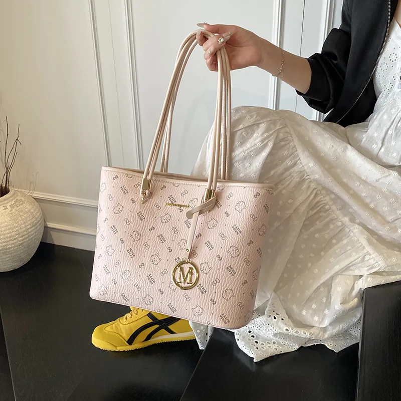 Morellybear PU Shoulder Bag Women's Pink/Brown/White-1