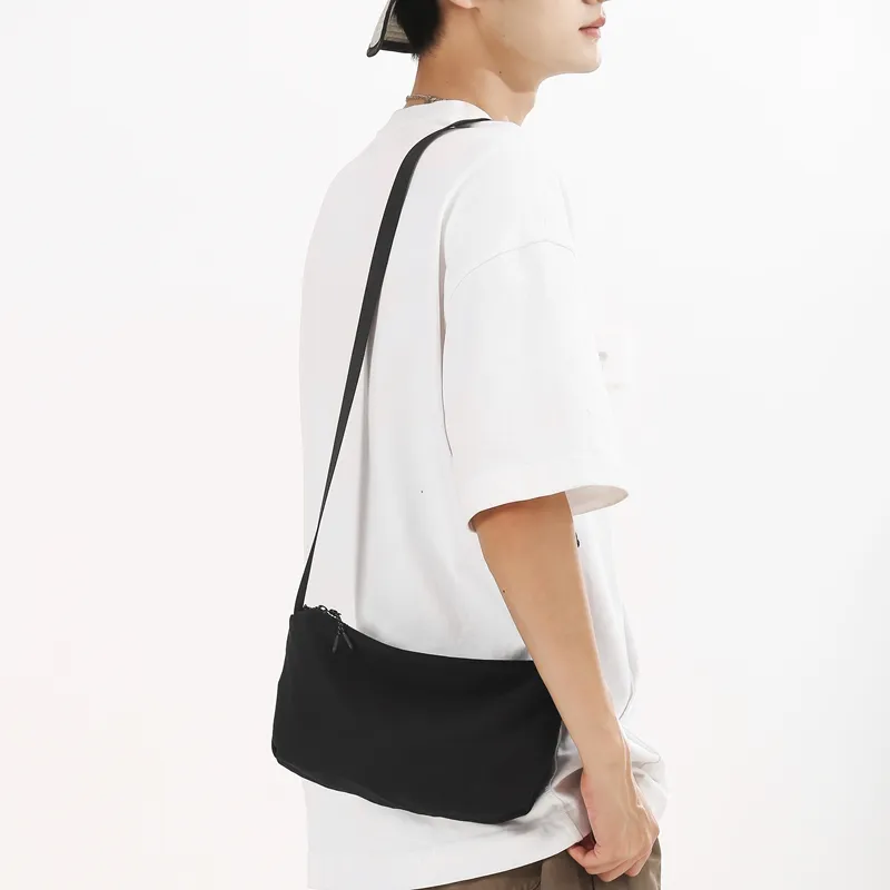 Morellybear Nylon Shoulder Bag, Crossbody Bag Regular Unisex Black/Orange/Green/Yellow/White-4