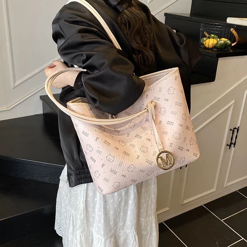 Morellybear PU Shoulder Bag Women's Pink/Brown/White-6