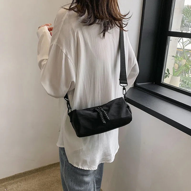 Morellybear Nylon Crossbody Bag Regular Women's Black/White-19