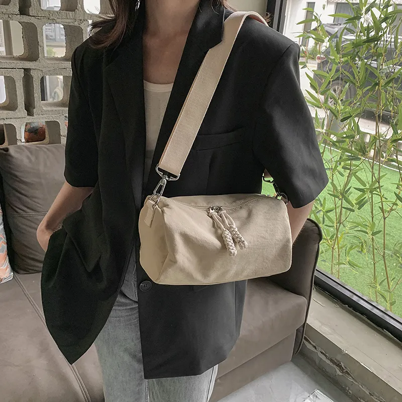 Morellybear Nylon Crossbody Bag Regular Women's Black/White-27