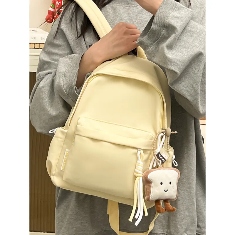 Morellybear Nylon Backpack Regular Women's Yellow/Green/White/Pink/Black-2