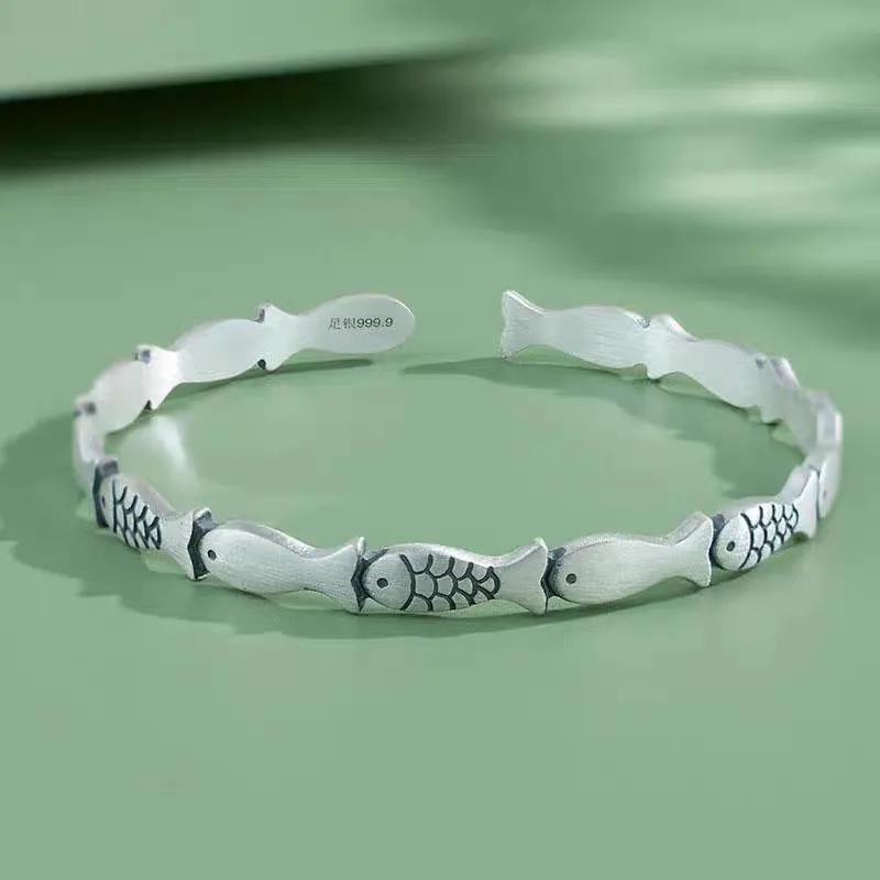 Centennial Chuanqi 999 Fine Silver Sterling Silver Bracelets Women's-2