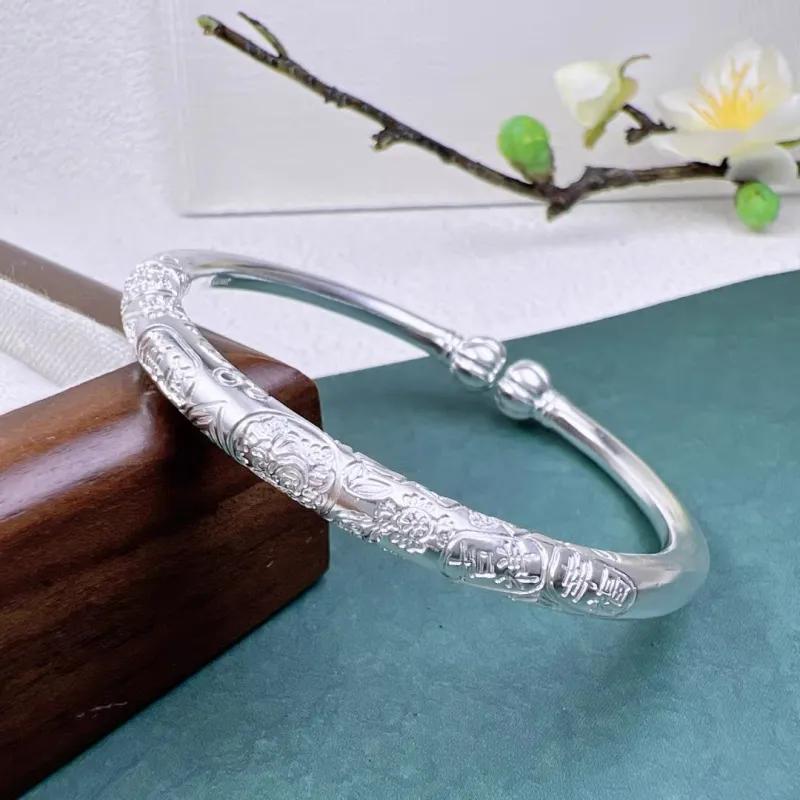Centennial Chuanqi Pure Silver 999.9 Bangles Unisex-1