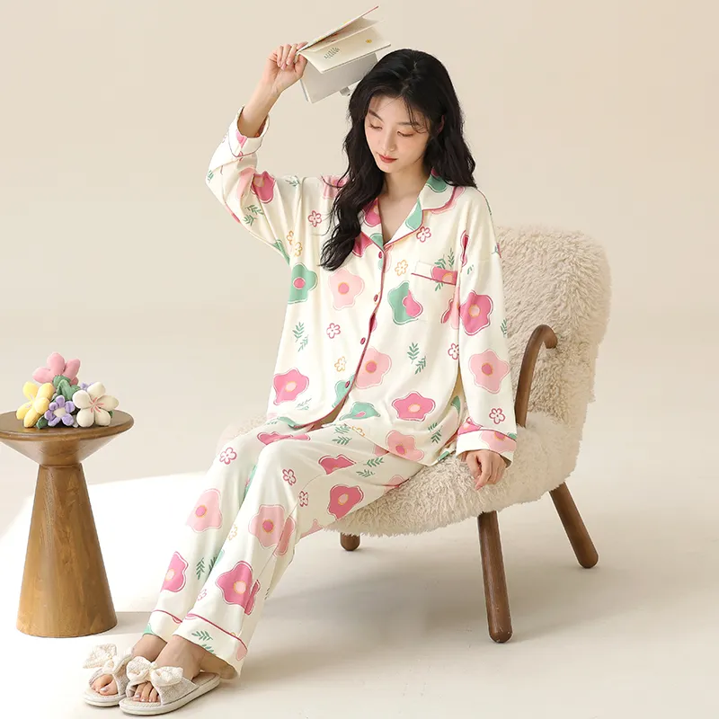 Floating Light Islands Pajama Set Women's Gift Box Set Pink-1