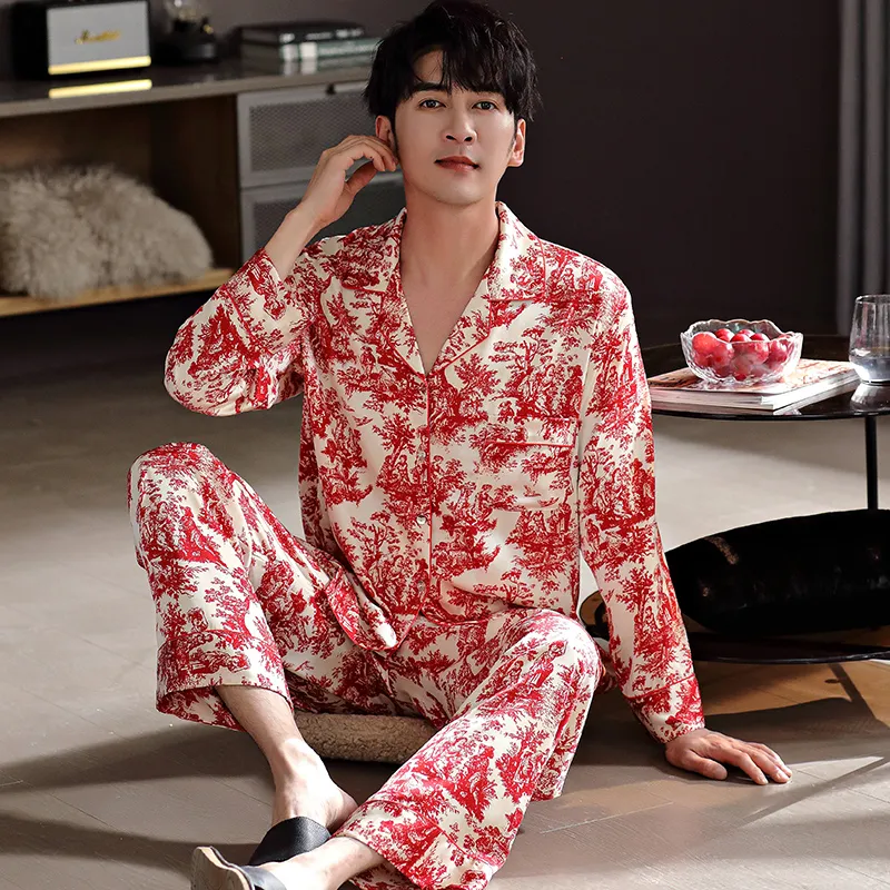 Floating Light Islands Pajama Set Men's Box Red-5