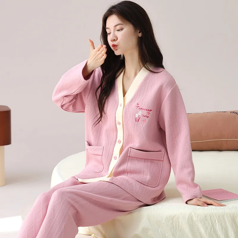 Floating Light Islands Pajama Set Women's Shopping Bag Included Pink-2