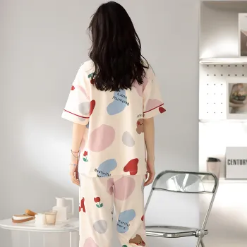 Floating Light Islands Pajama Set Women's Gift Box Set Apricot Pink