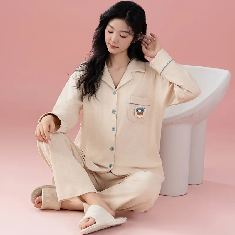 Floating Light Islands Pajama Set Women's Gift Box Set Ecru-1
