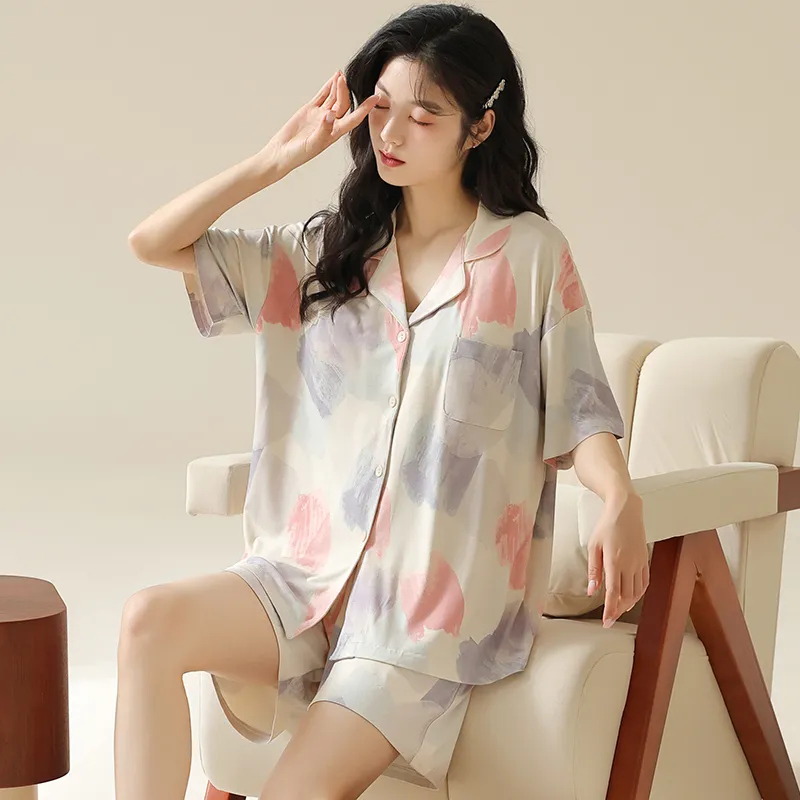 Floating Light Islands Pajama Set Women's Box Pink Purple-2