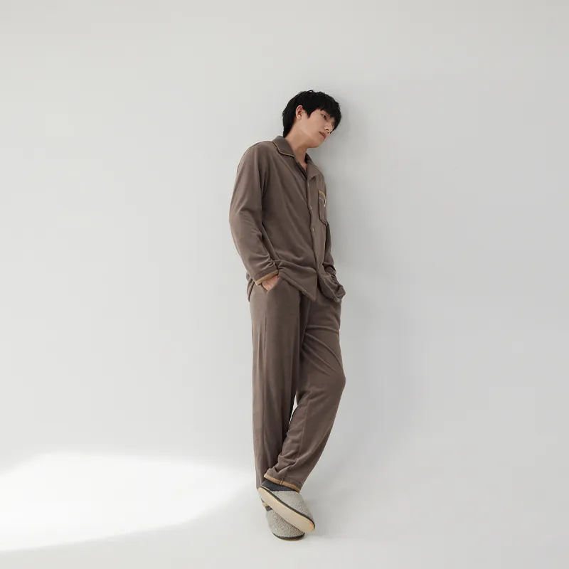 Floating light islands Men Pajama Sets-5