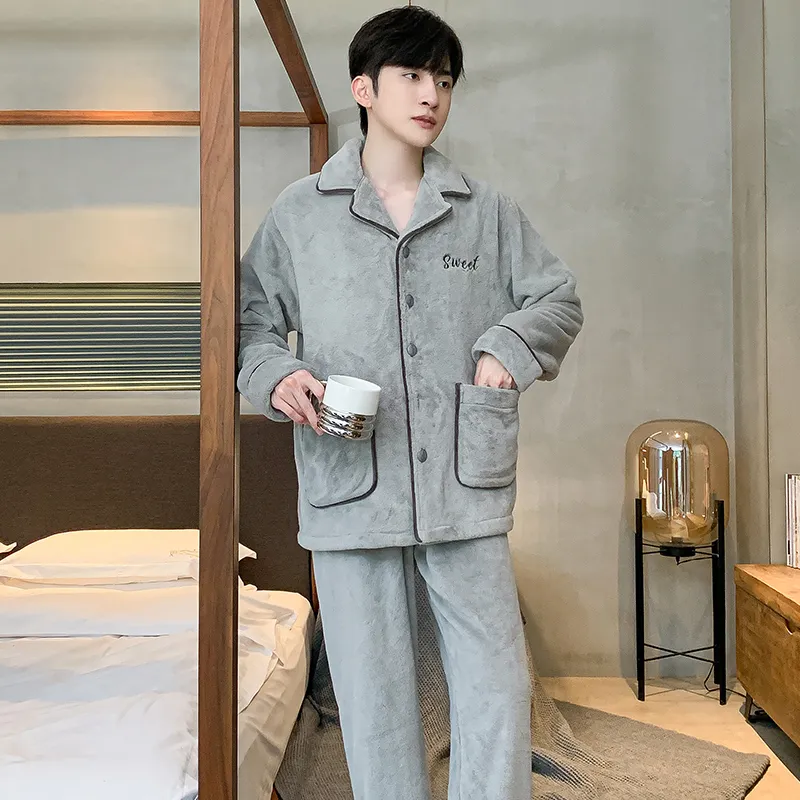 Floating Light Islands Home Suit Men's Light Gray-4