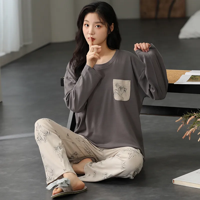 Floating Light Islands Pajama Set Women's Box Gray-3
