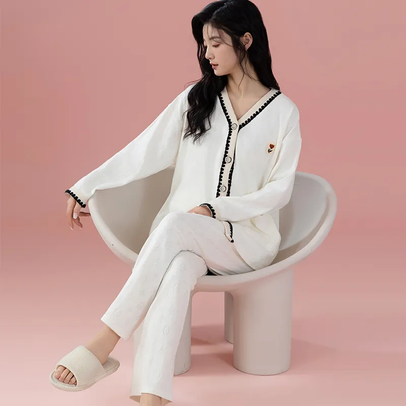 Floating Light Islands Pajama Set Women's Gift Box Set White-2