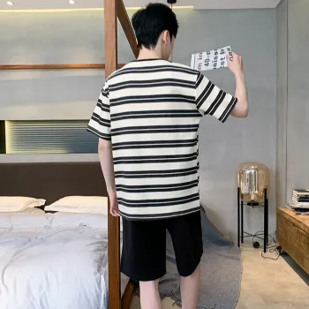 Floating Light Islands Pajama Set Men's Gift Box Set Black White